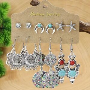 Bohemian Stud And Dangle Earrings